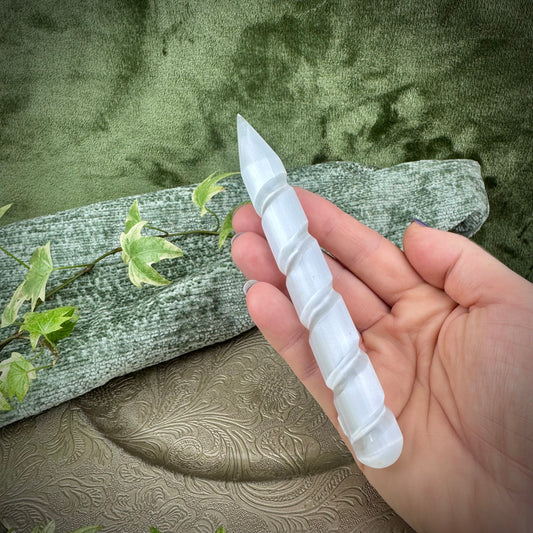Selenite Aura Wand