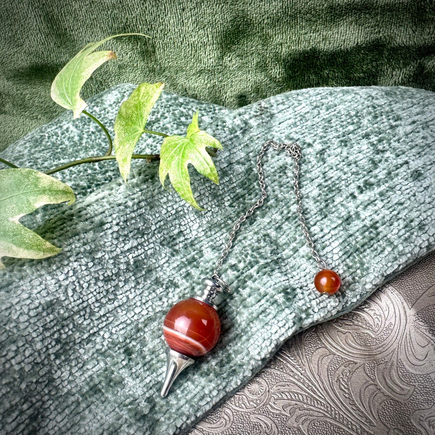 Polished Carnelian Sphere Pendulum