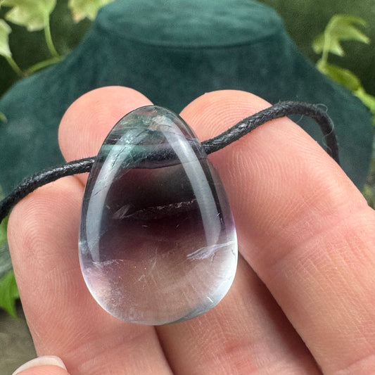 Rainbow Fluorite Tumblestone Crystal Necklace