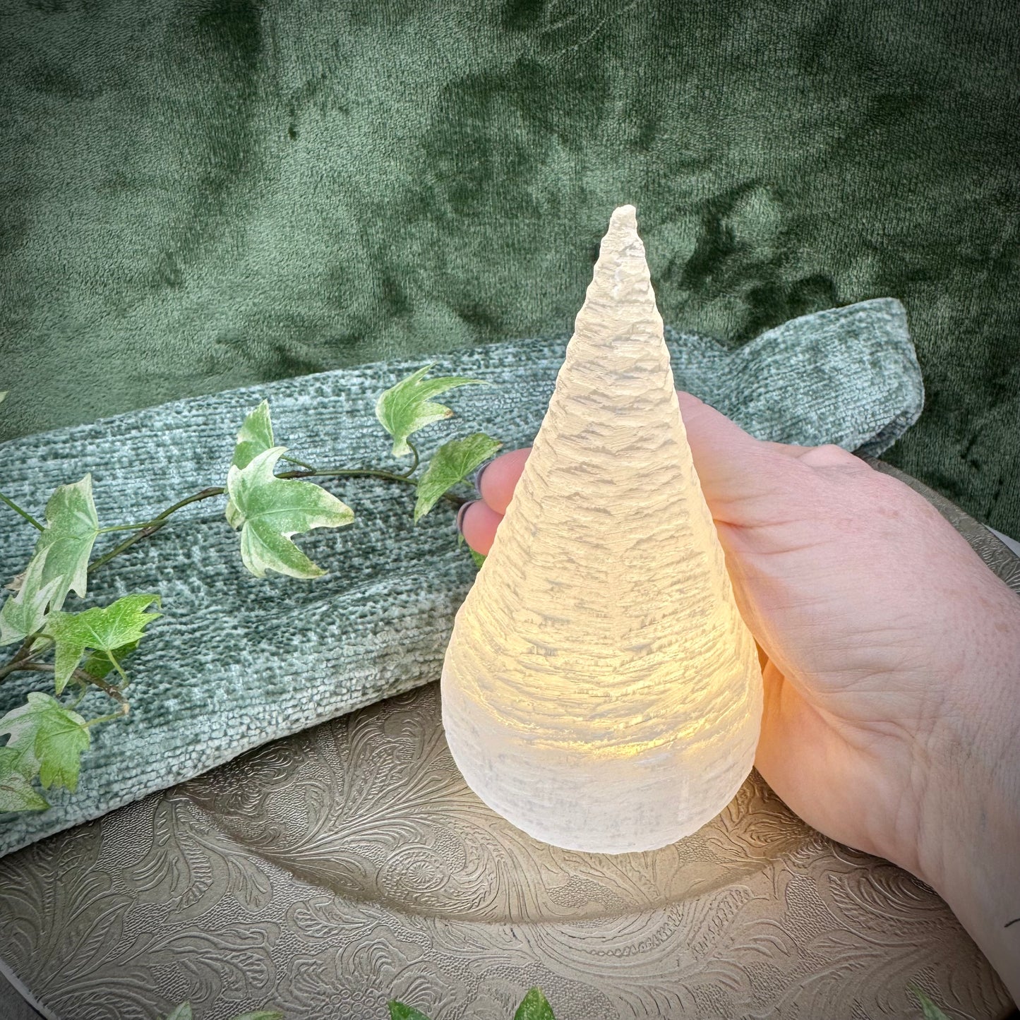 Selenite USB LED Snow Cone Lamp