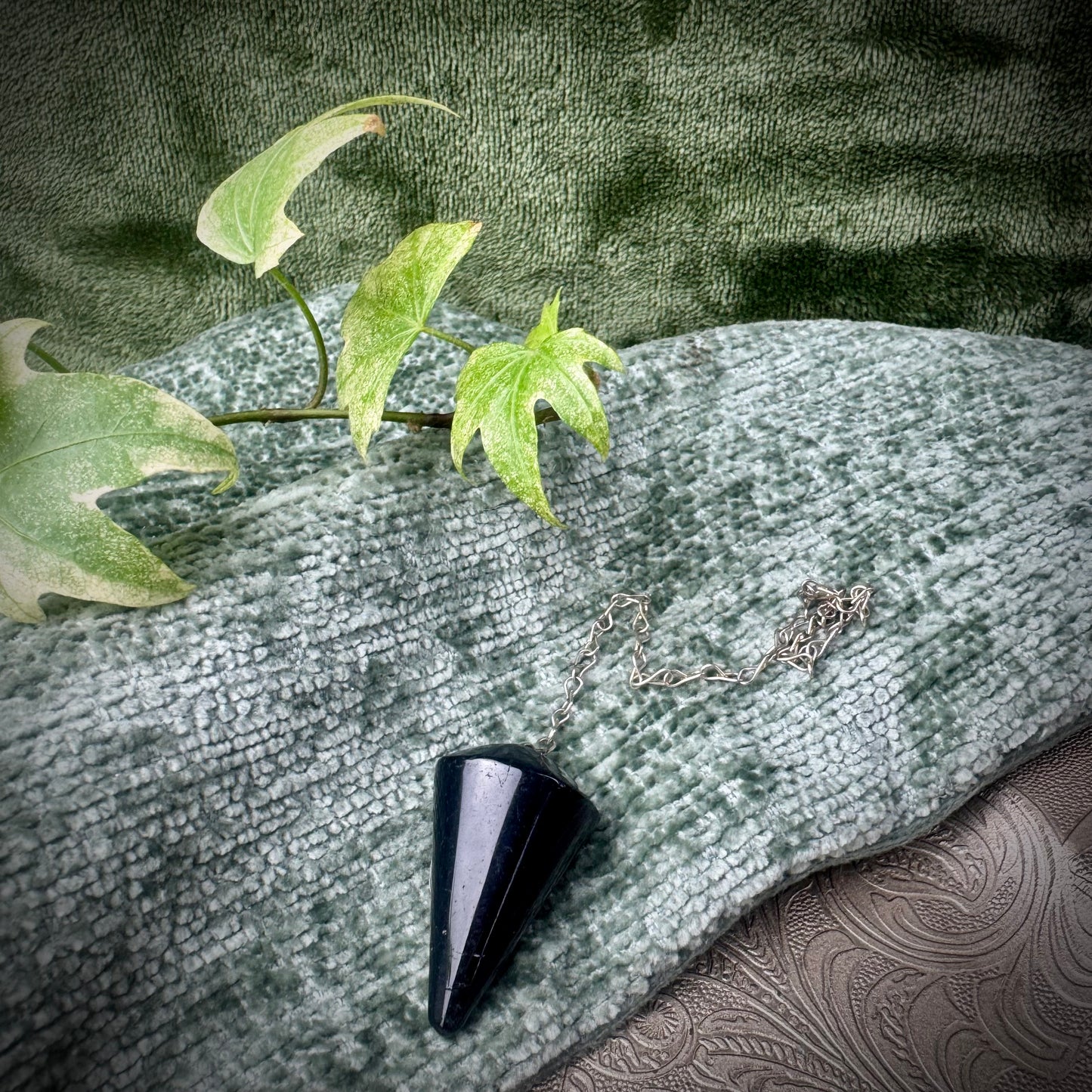 Faceted Black Tourmaline Pendulum