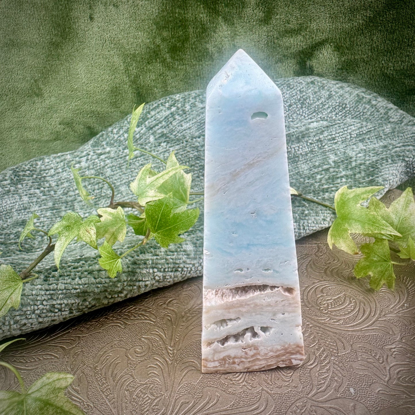 Caribbean Calcite ( Blue Aragonite ) Obelisk