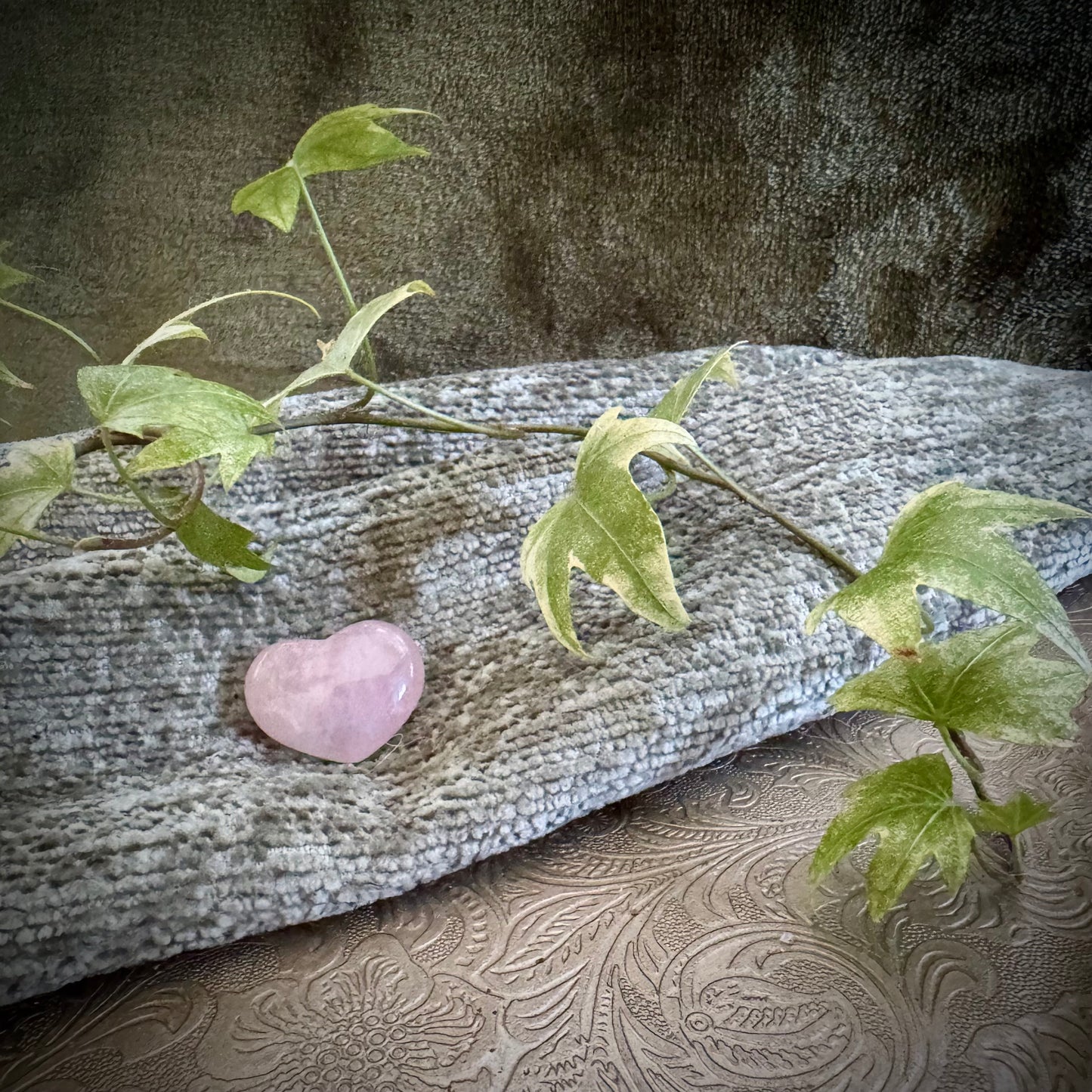 Rose Quartz Puff Heart