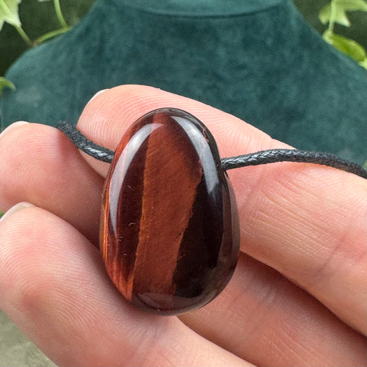 Red Tiger's Eye Tumblestone Crystal Necklace