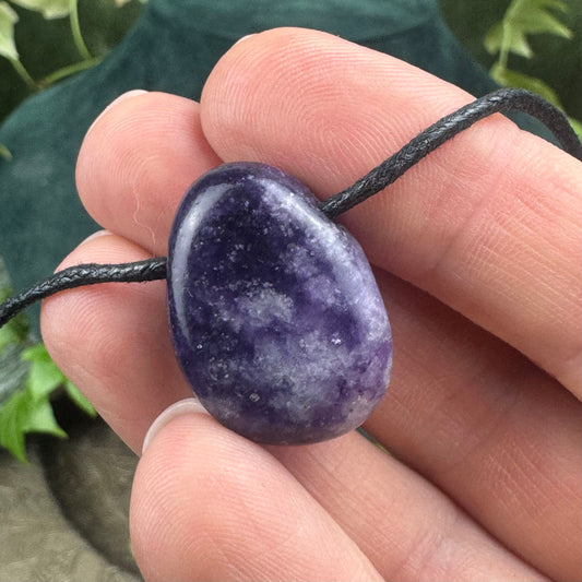 Lepidolite Tumblestone Crystal Necklace