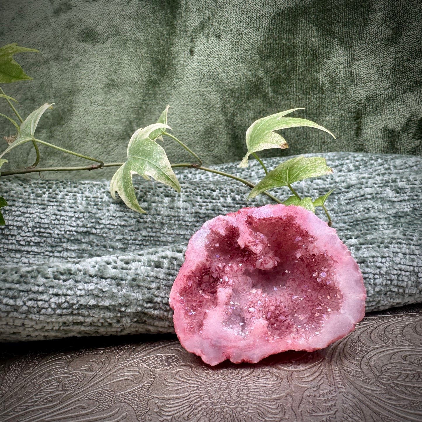 Rose Aura Quartz Geode