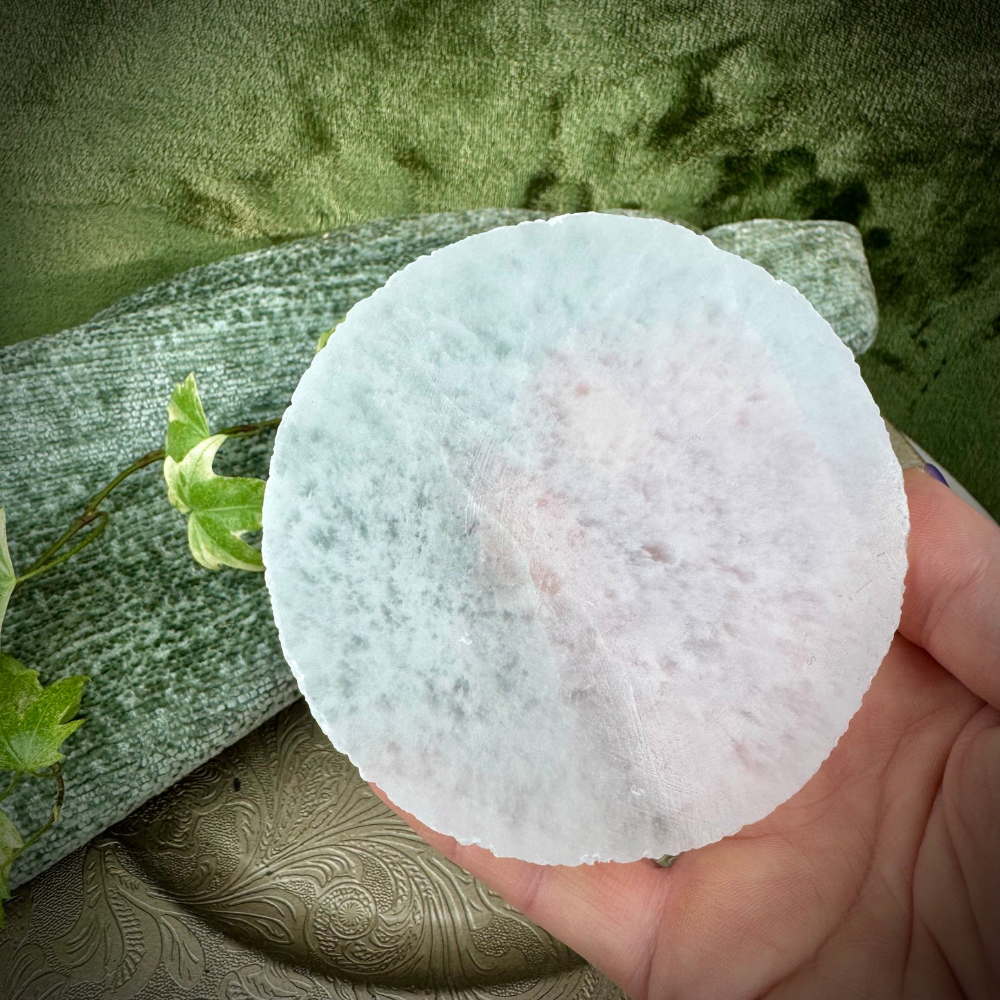 Selenite Round Plate