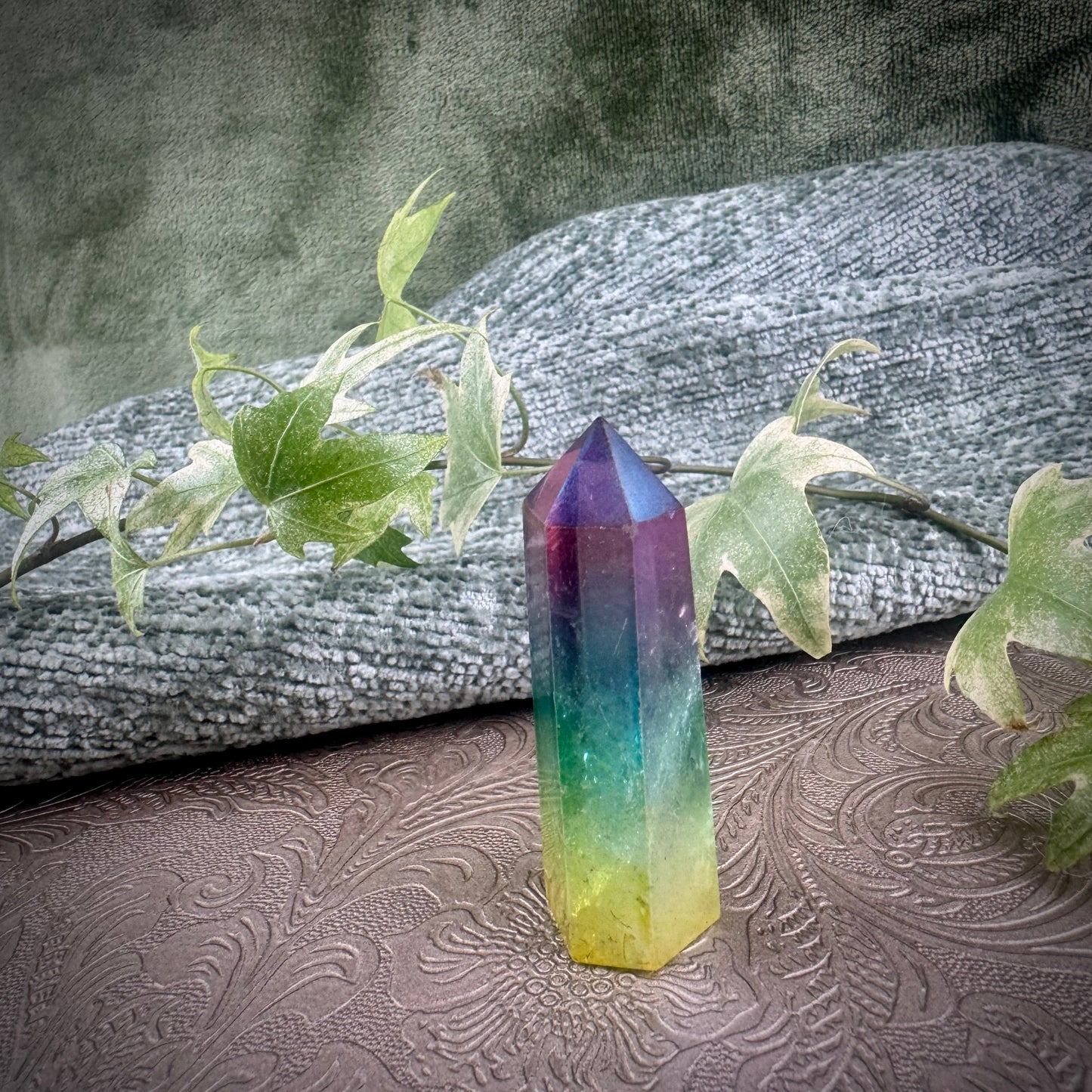 Rainbow Aura Quartz Point
