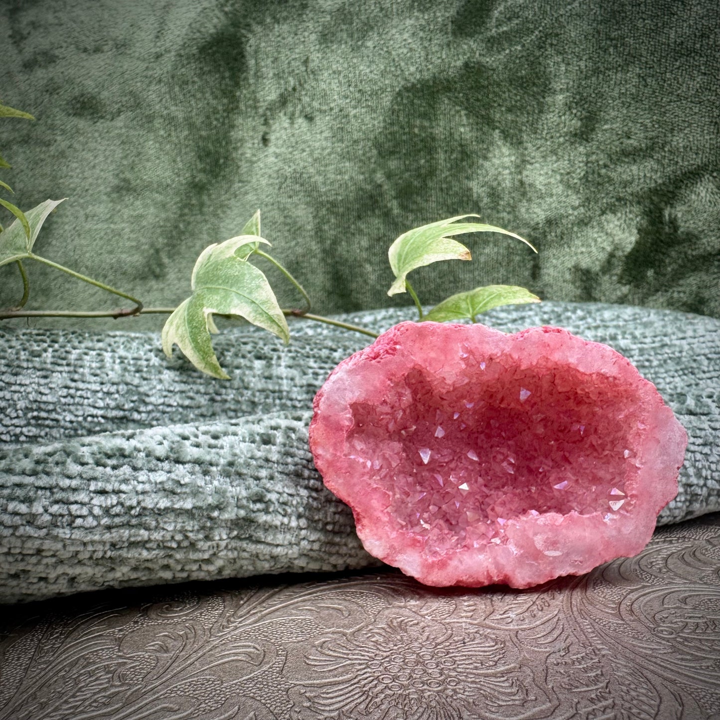Rose Aura Quartz Geode