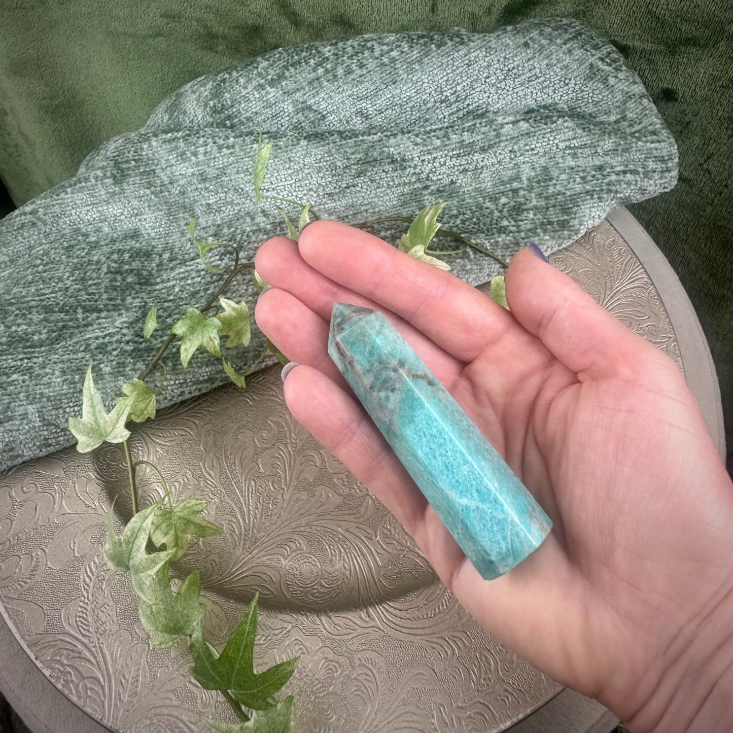 Amazonite with Smokey Quartz Point