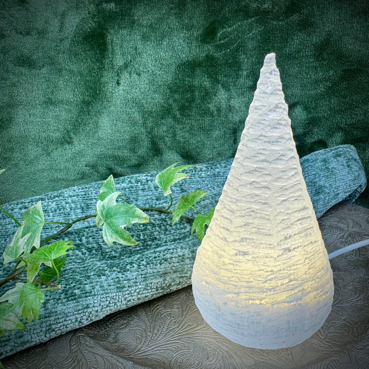 Selenite USB LED Snow Cone Lamp
