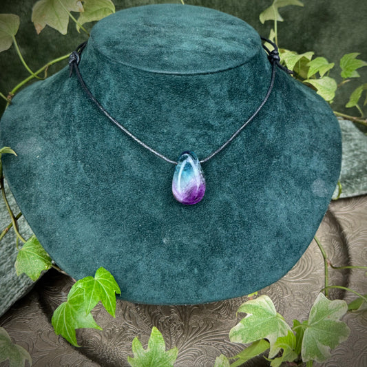 Rainbow Fluorite Tumblestone Crystal Necklace
