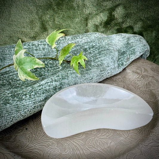 Selenite Half Moon Bowl