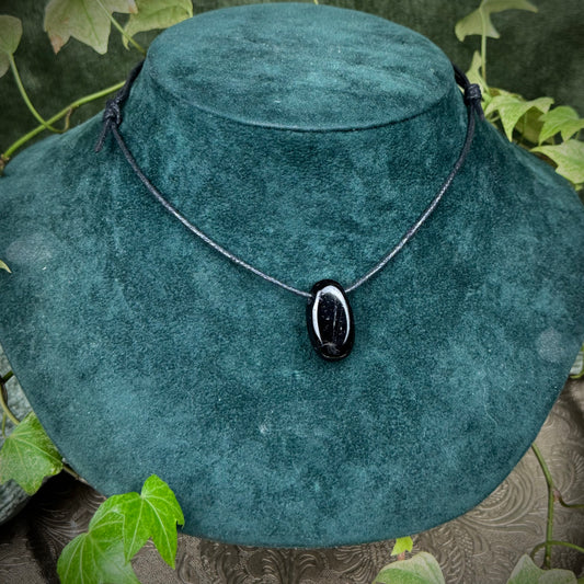 Tourmaline Tumblestone Crystal Necklace