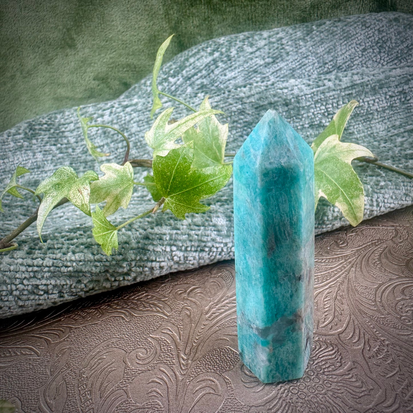 Amazonite with Smokey Quartz Point
