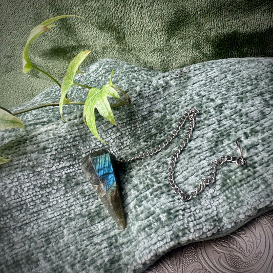 Faceted Labradorite Pendulum