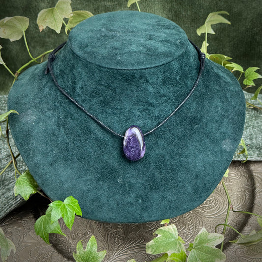 Lepidolite Tumblestone Crystal Necklace