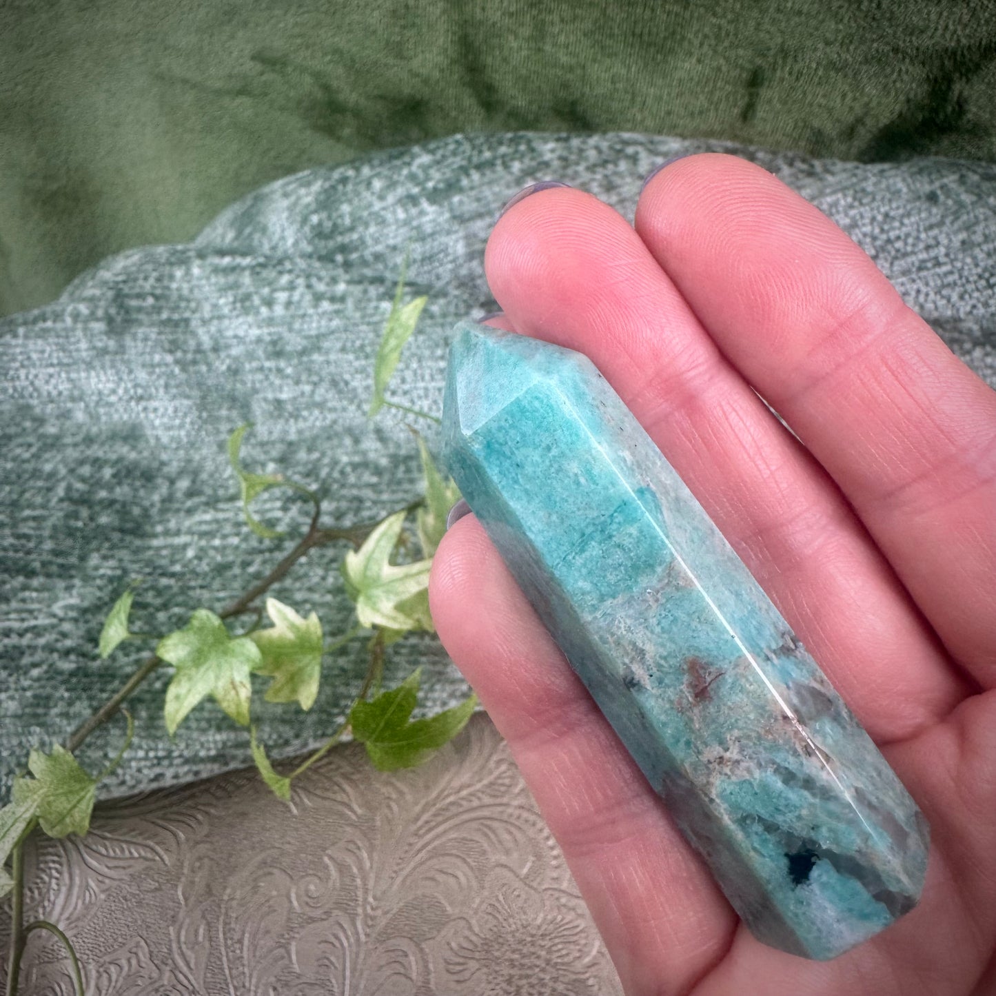 Amazonite with Smokey Quartz Point