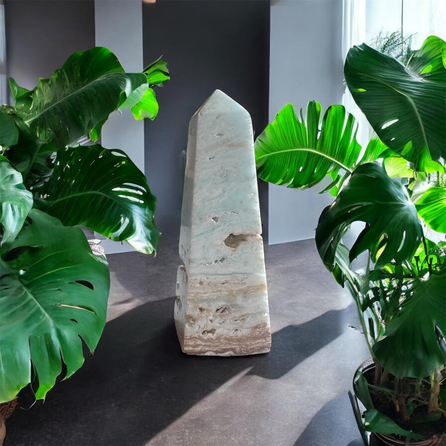 Caribbean Calcite ( Blue Aragonite ) Obelisk