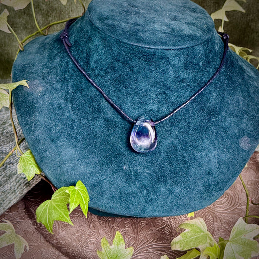 Rainbow Fluorite Tumblestone Crystal Necklace