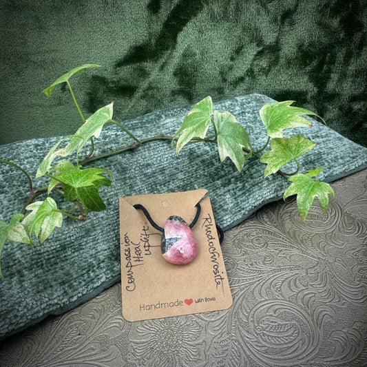 Rhodochrosite Tumblestone Crystal Necklace