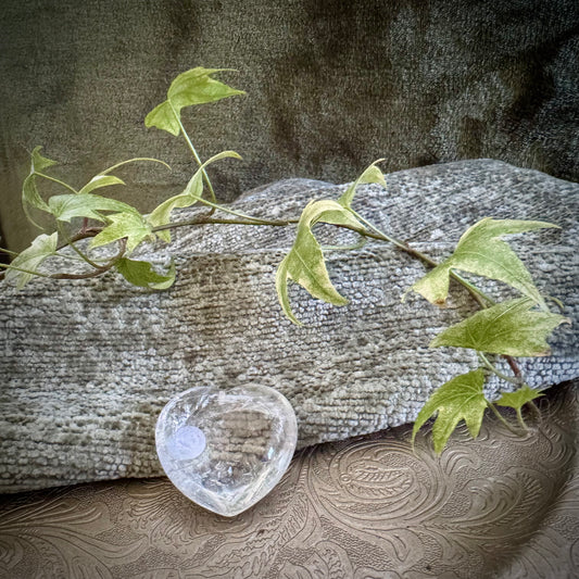 Clear Quartz Puff Heart