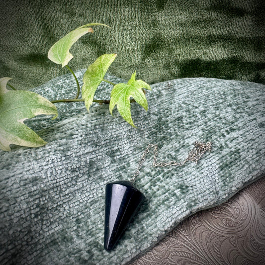 Faceted Black Tourmaline Pendulum