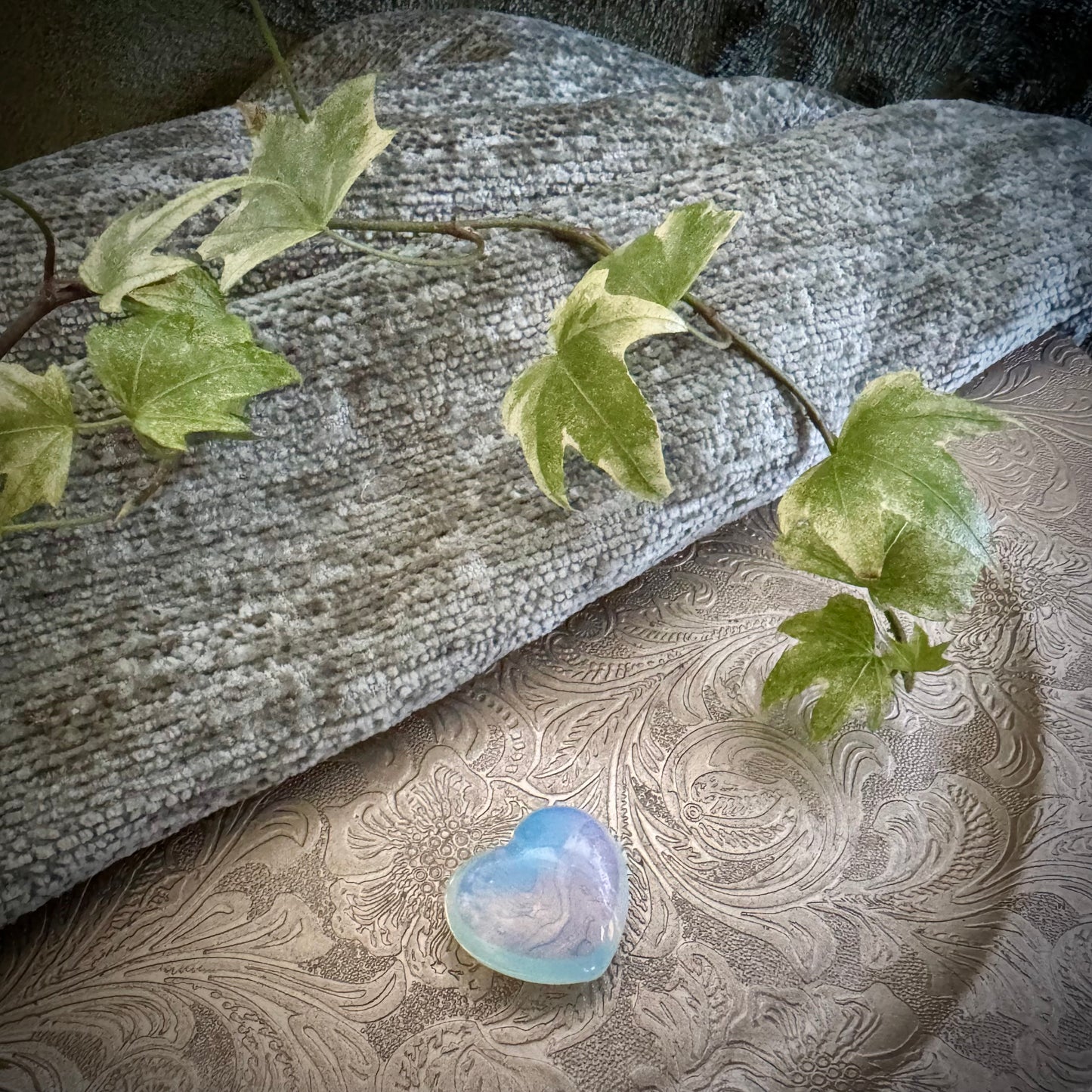 Opalite Puff Heart