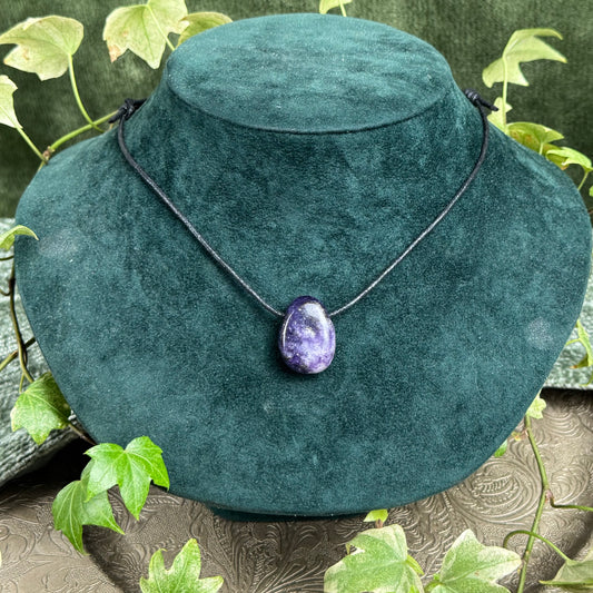 Lepidolite Tumblestone Crystal Necklace